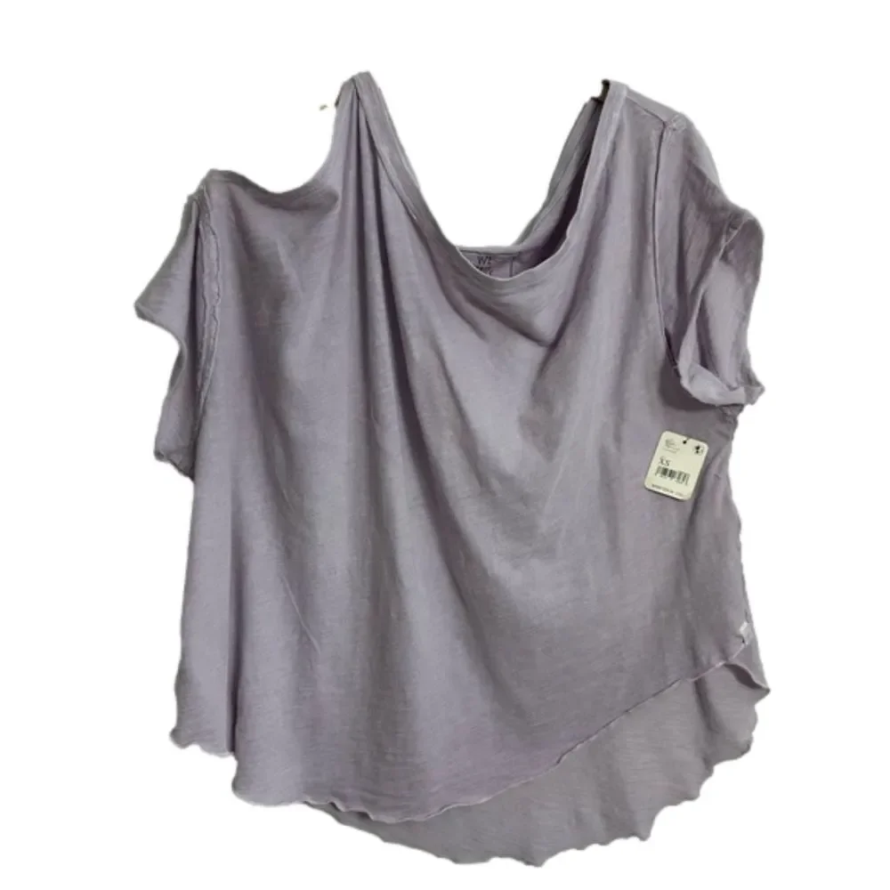 FREE‎ PEOPLE U Fancy Cold-Shoulder Tee, Size XSMALL